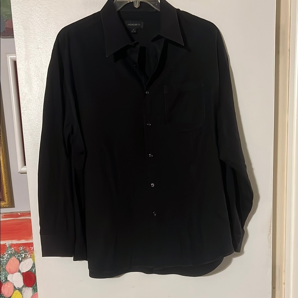 Axist men black long sleeve shirt. 18 neck 34/35 sleeve